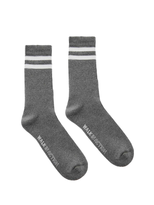 Cotton crew sports socks with stripes