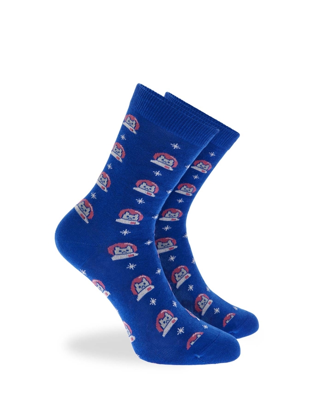 Βαμβακερές κάλτσες με σχέδιο space cat