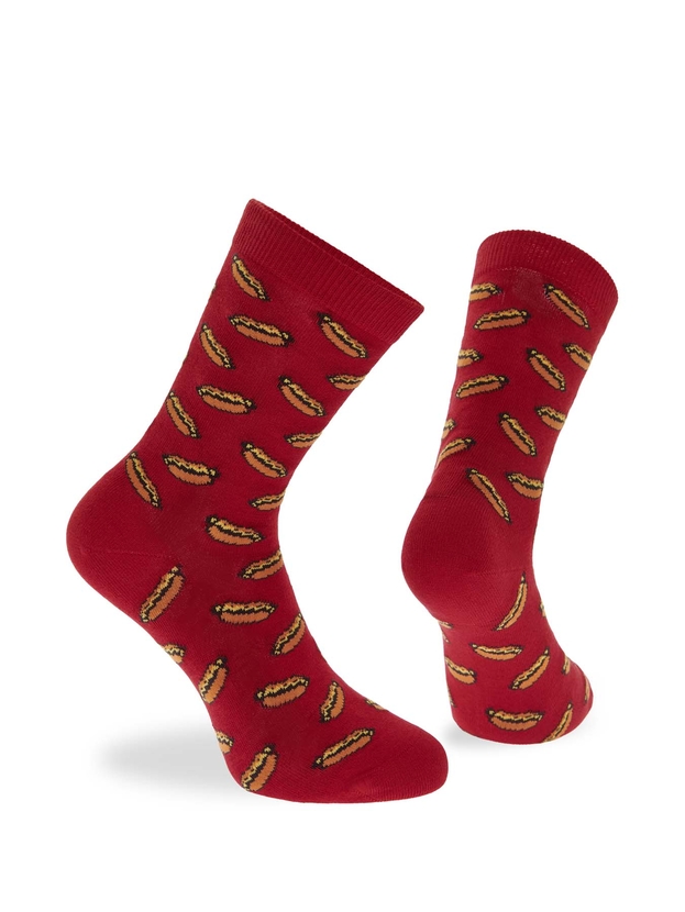 Βαμβακερές κάλτσες με σχέδιο Hot dog