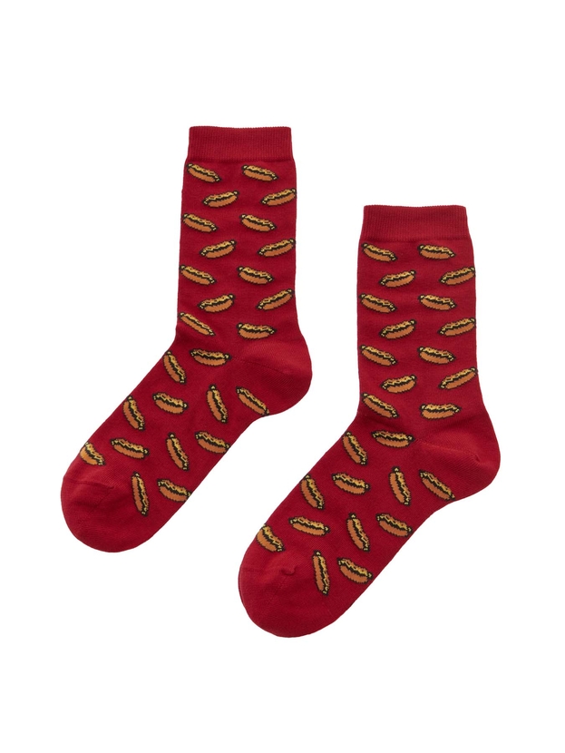 Βαμβακερές κάλτσες με σχέδιο Hot dog