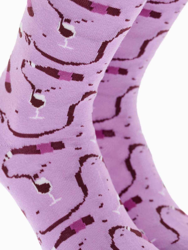 Βαμβακερές κάλτσες με σχέδιο wine