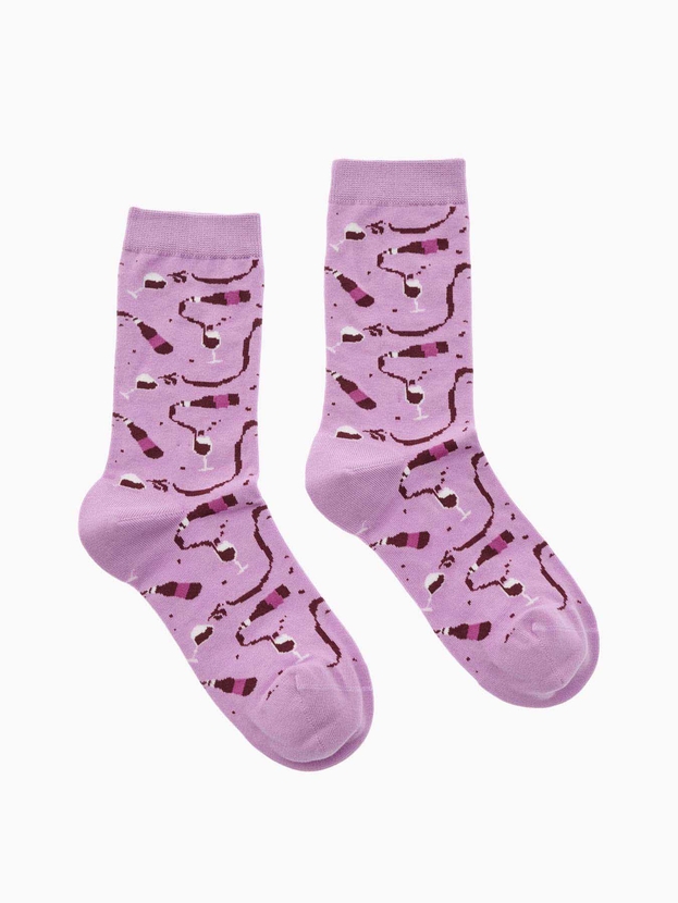 Βαμβακερές κάλτσες με σχέδιο wine