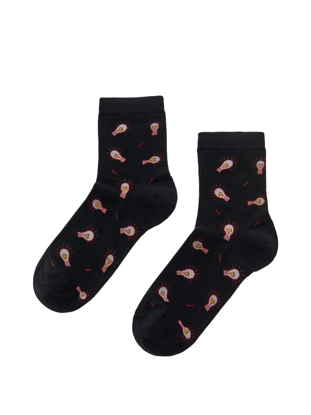 Βαμβακερές ημίκοντες κάλτσες με σχέδιο love light