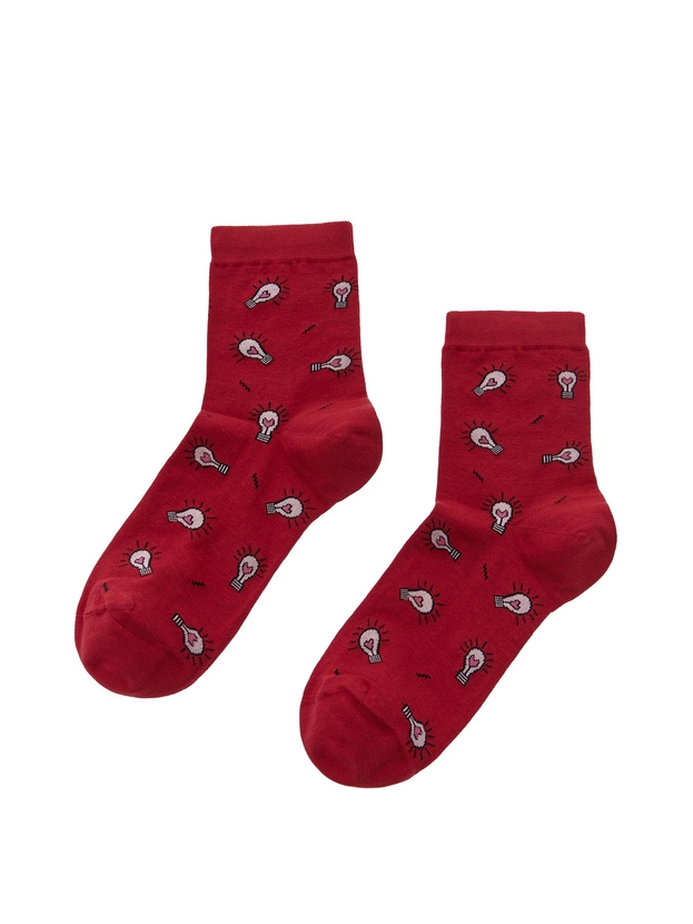 Βαμβακερές ημίκοντες κάλτσες με σχέδιο love light