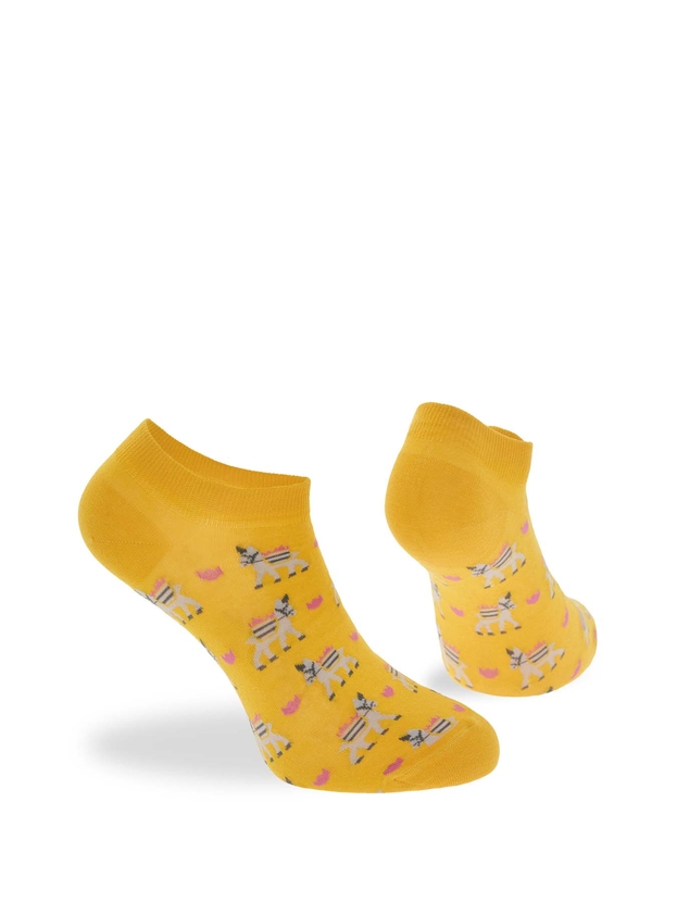 Βαμβακερές κοφτές κάλτσες με σχέδιο γαϊδουράκια