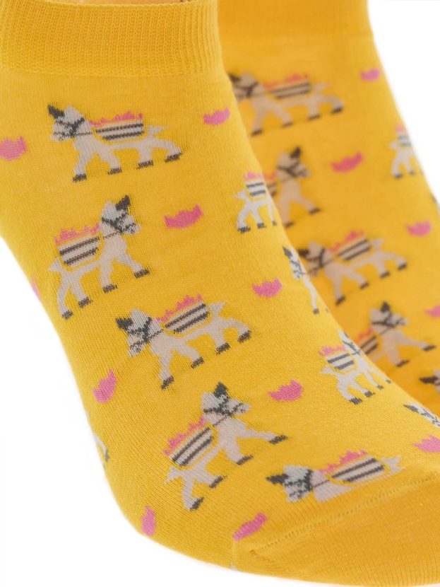 Βαμβακερές κοφτές κάλτσες με σχέδιο γαϊδουράκια