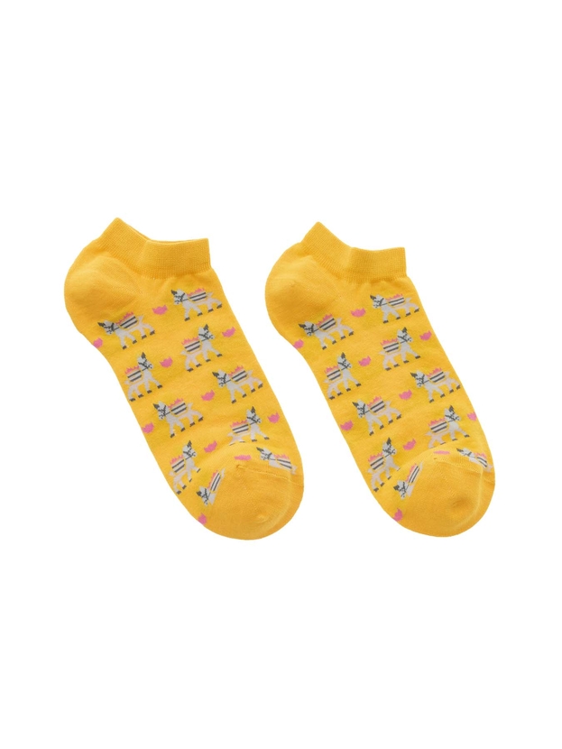 Βαμβακερές κοφτές κάλτσες με σχέδιο γαϊδουράκια