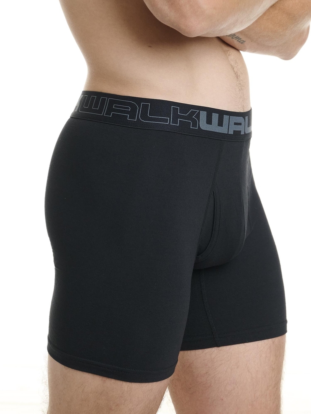 Long leg cotton boxer with functional open fly (2-pack)