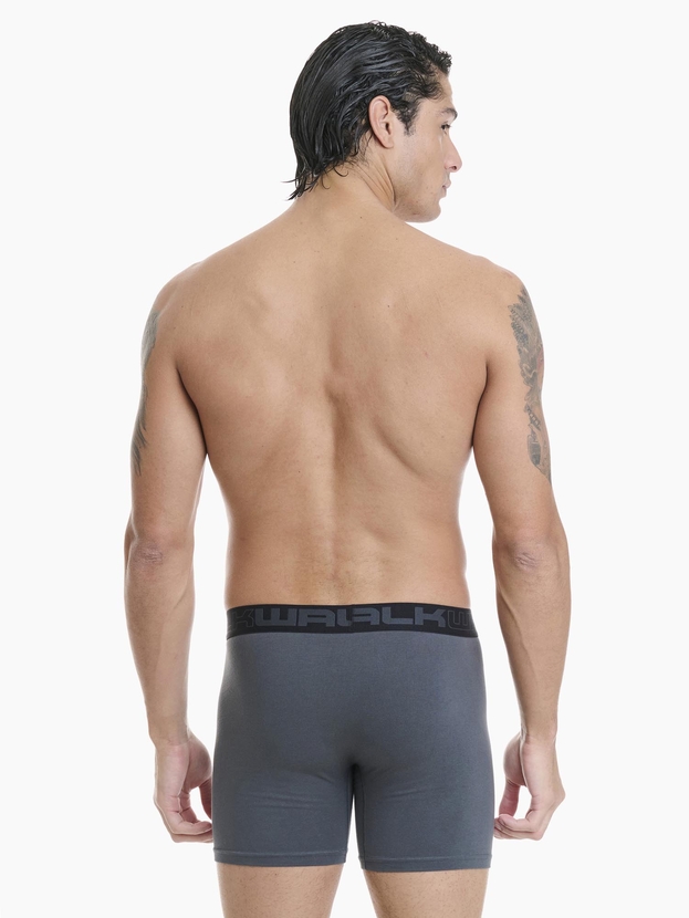 Long leg cotton boxer with functional open fly (2-pack)