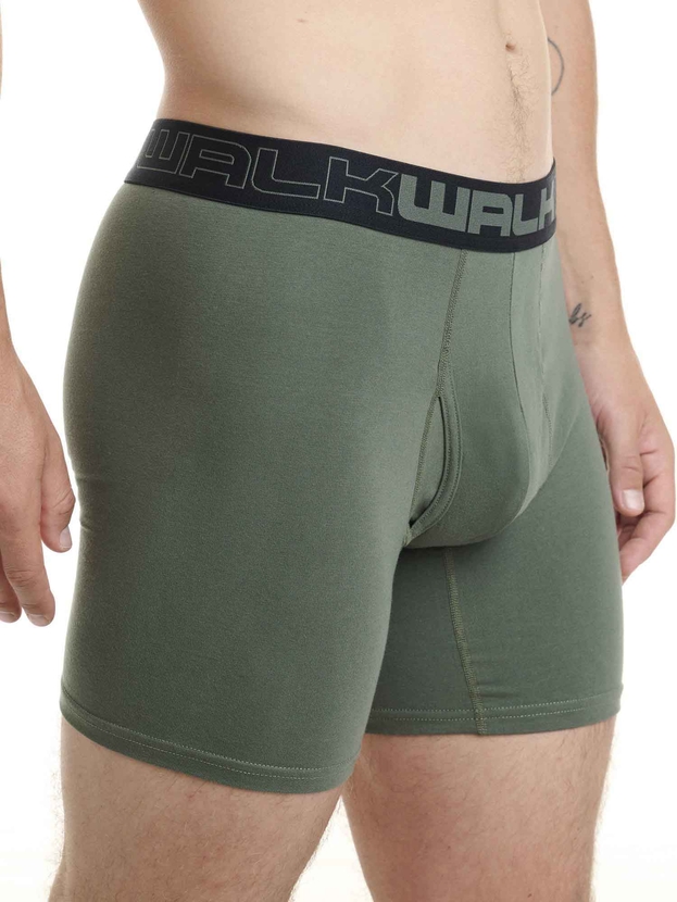 Μακρύ βαμβακερό μπόξερ με άνοιγμα στο μπροστινό μέρος (2 τμχ.)