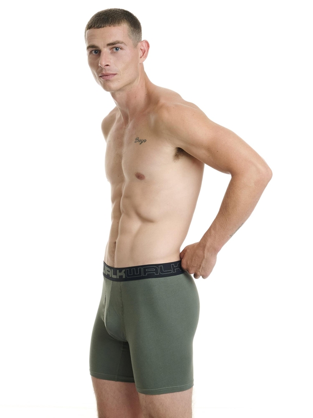 Μακρύ βαμβακερό μπόξερ με άνοιγμα στο μπροστινό μέρος (2 τμχ.)