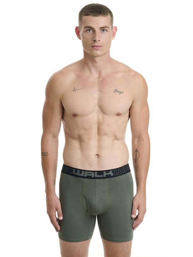 Μακρύ βαμβακερό μπόξερ με άνοιγμα στο μπροστινό μέρος (2 τμχ.)