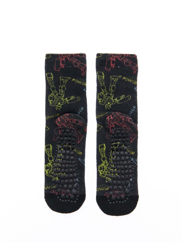 Kid's printed house socks with silicon grip dots