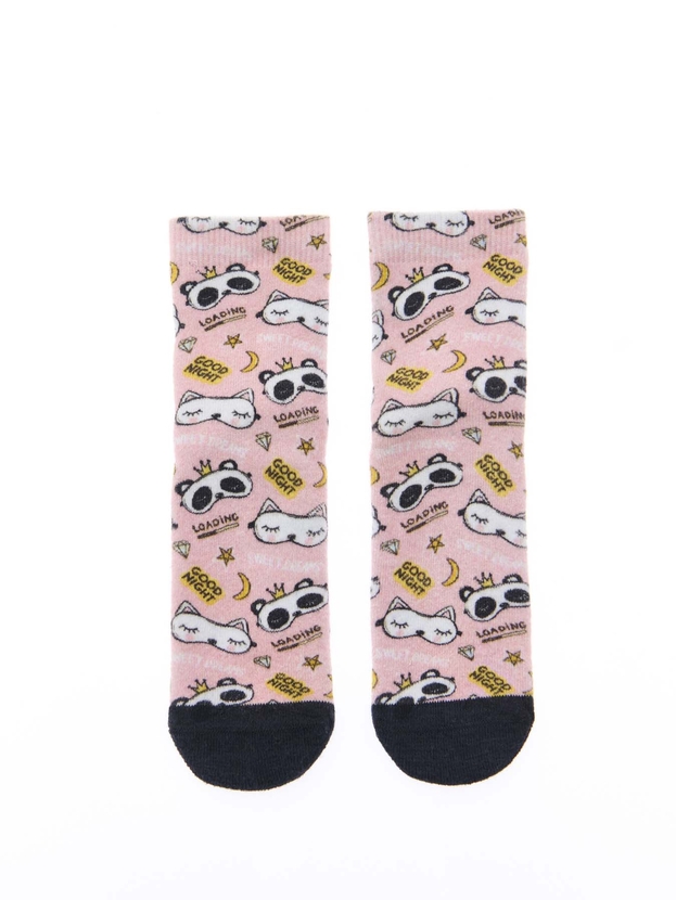 Kid's printed house socks with silicon grip dots