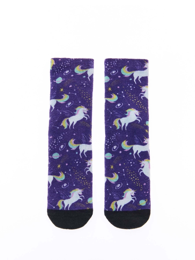 Kid's printed house socks with silicon grip dots