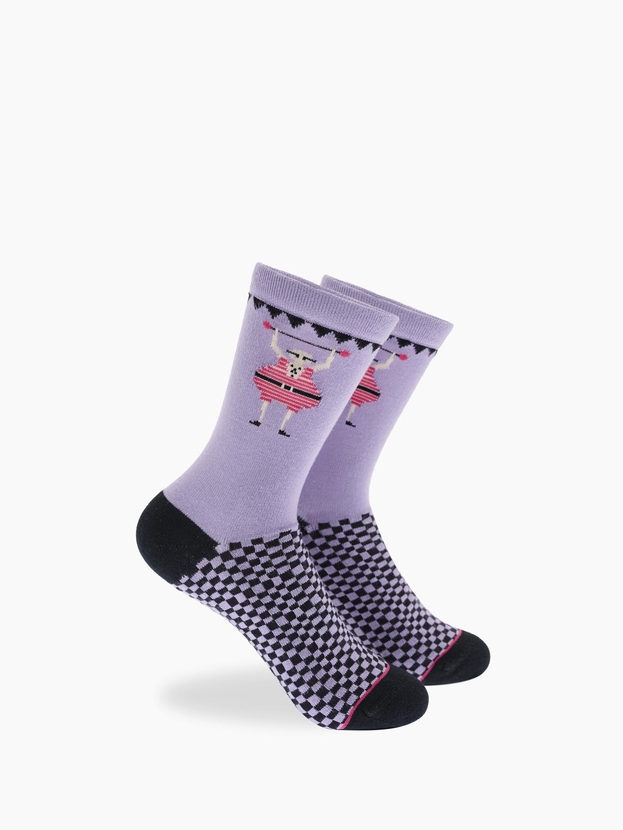 Kid's bamboo crew socks with print (3 pairs)