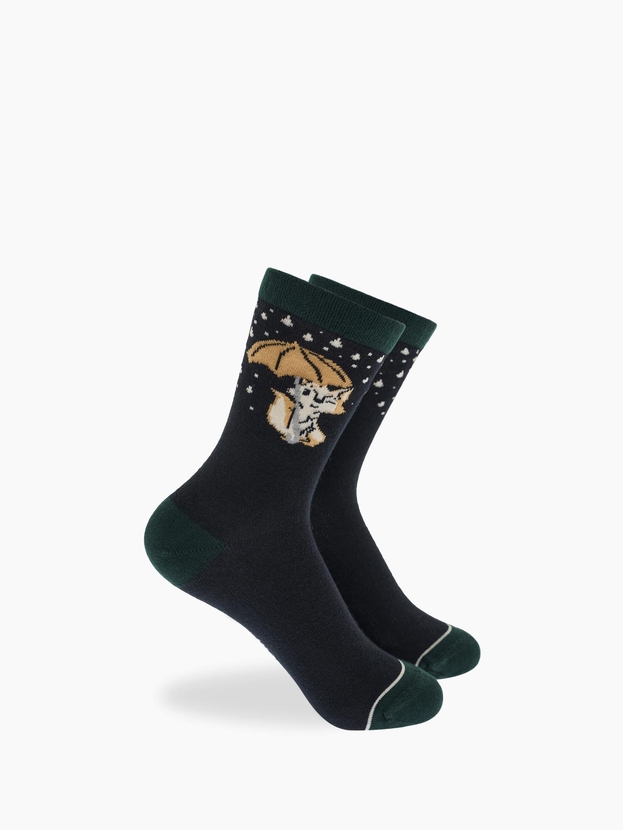 Kid's bamboo crew socks with print (3 pairs)