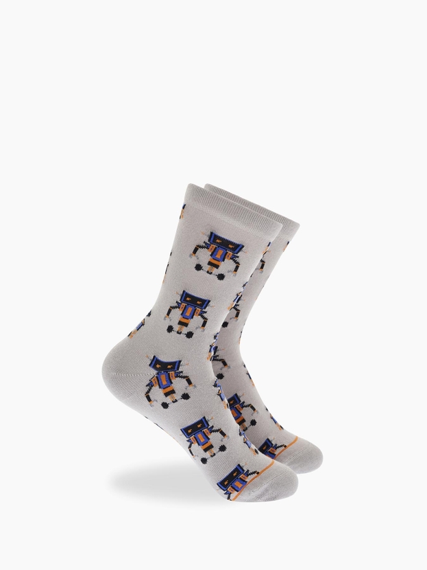 Kid's bamboo crew socks with print (3 pairs)