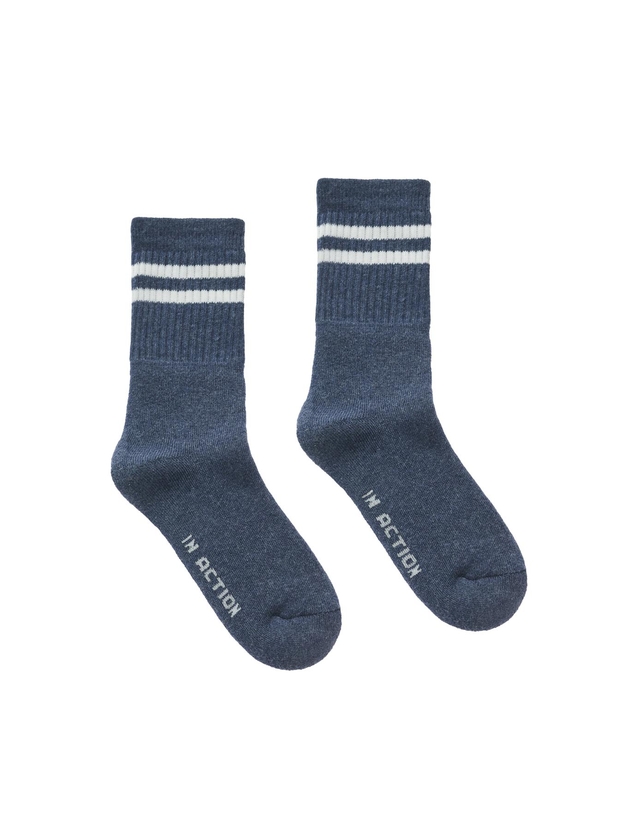 Παιδικές αθλητικές βαμβακερές κάλτσες με ρίγες