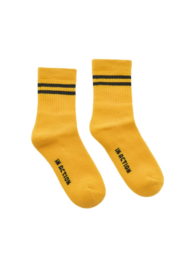 Kid's cotton sports socks with stripes