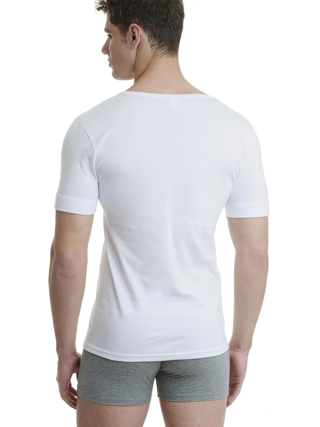 Cotton undershirt with low neckline