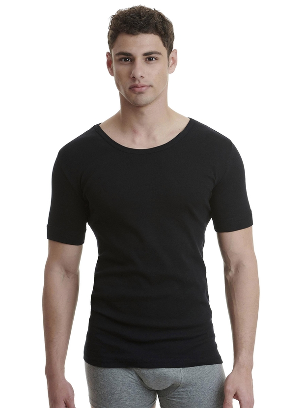 Cotton undershirt with low neckline