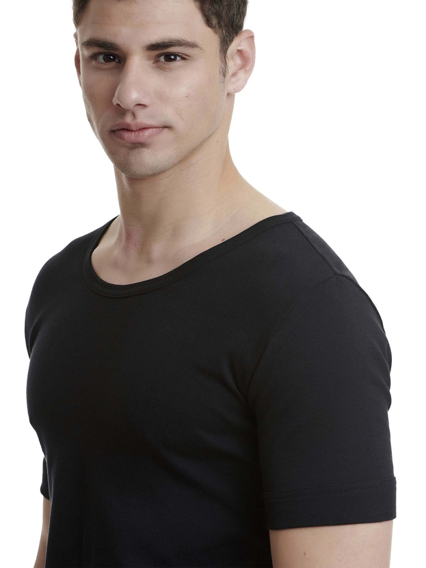 Cotton undershirt with low neckline