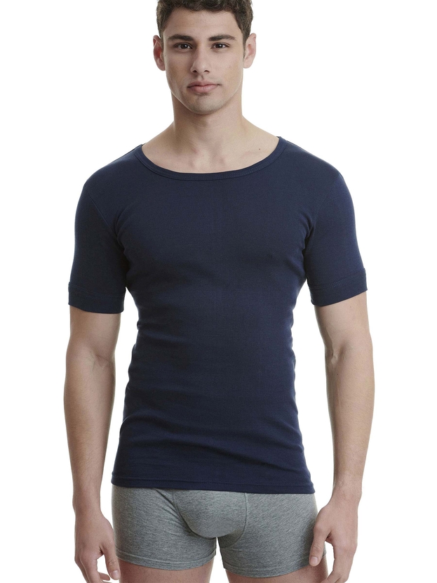 Cotton undershirt with low neckline
