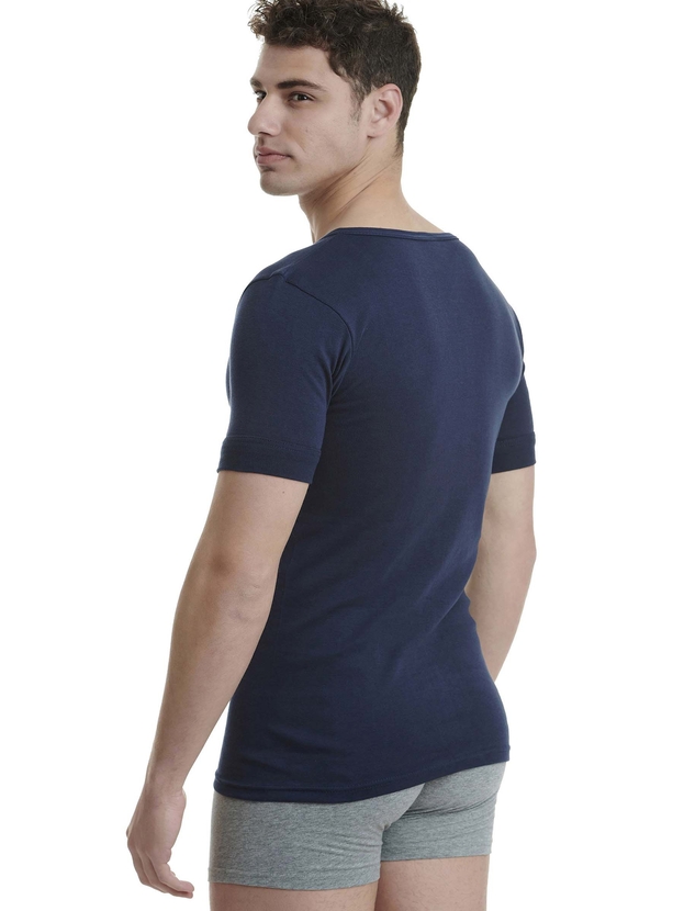 Cotton undershirt with low neckline