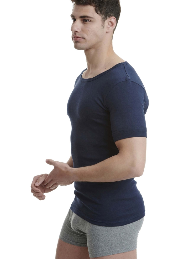 Cotton undershirt with low neckline
