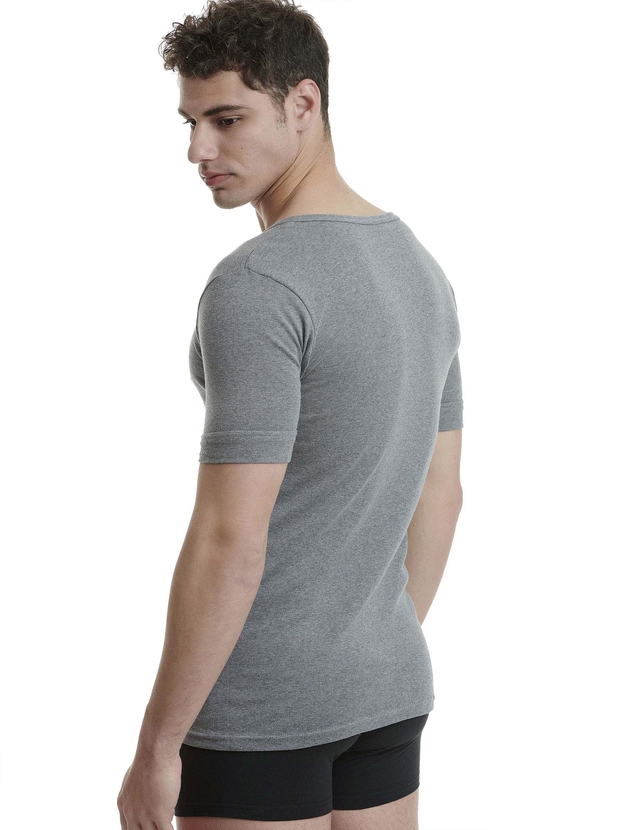 Cotton undershirt with low neckline
