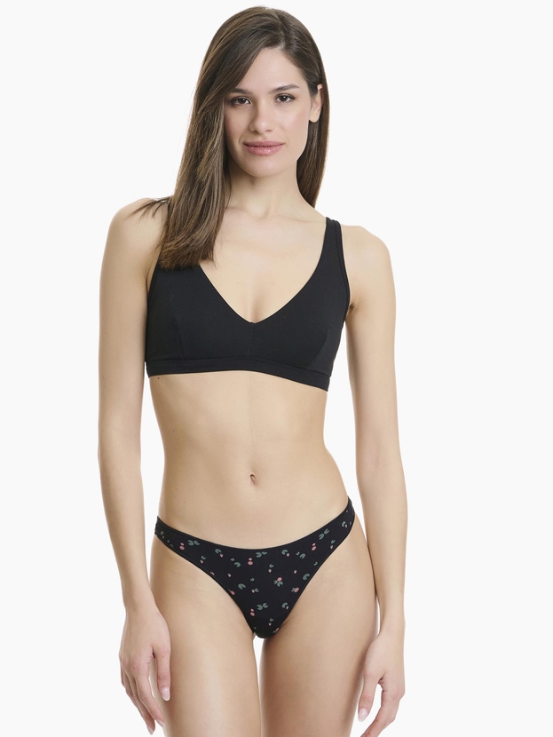Printed bamboo thong (2-pack)
