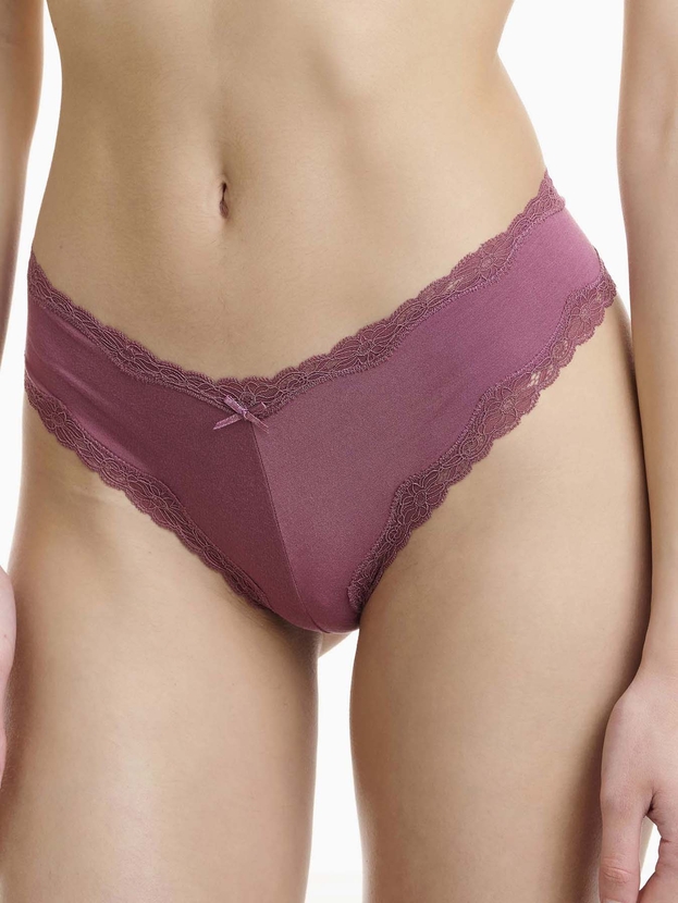 Brazilian σλιπ από bamboo με δαντέλα (2 τμχ.)