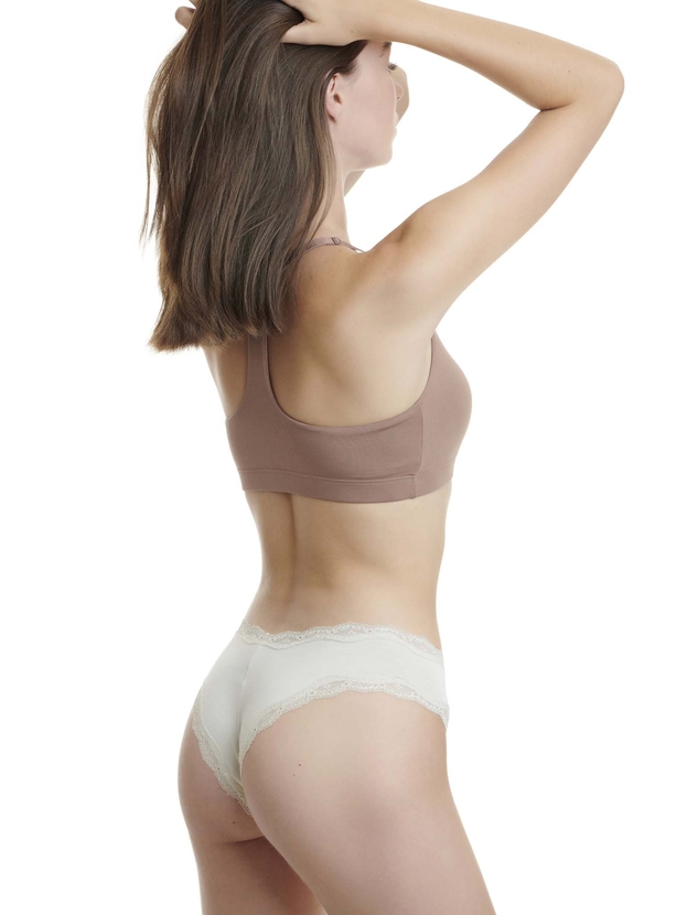 Brazilian σλιπ από bamboo με δαντέλα (2 τμχ.)