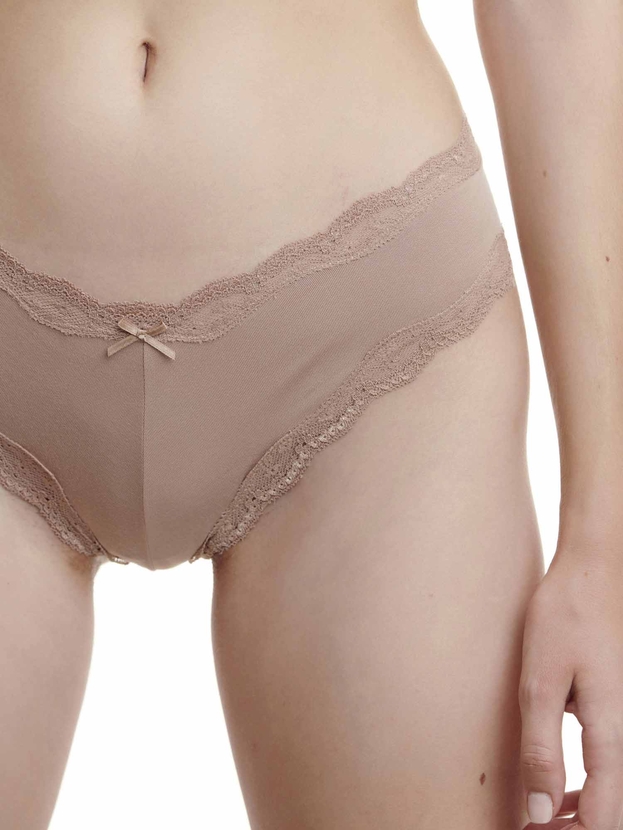 Brazilian σλιπ από bamboo με δαντέλα (2 τμχ.)