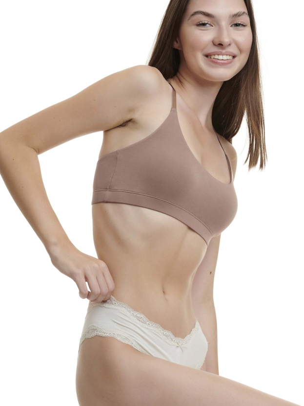 Brazilian σλιπ από bamboo με δαντέλα (2 τμχ.)