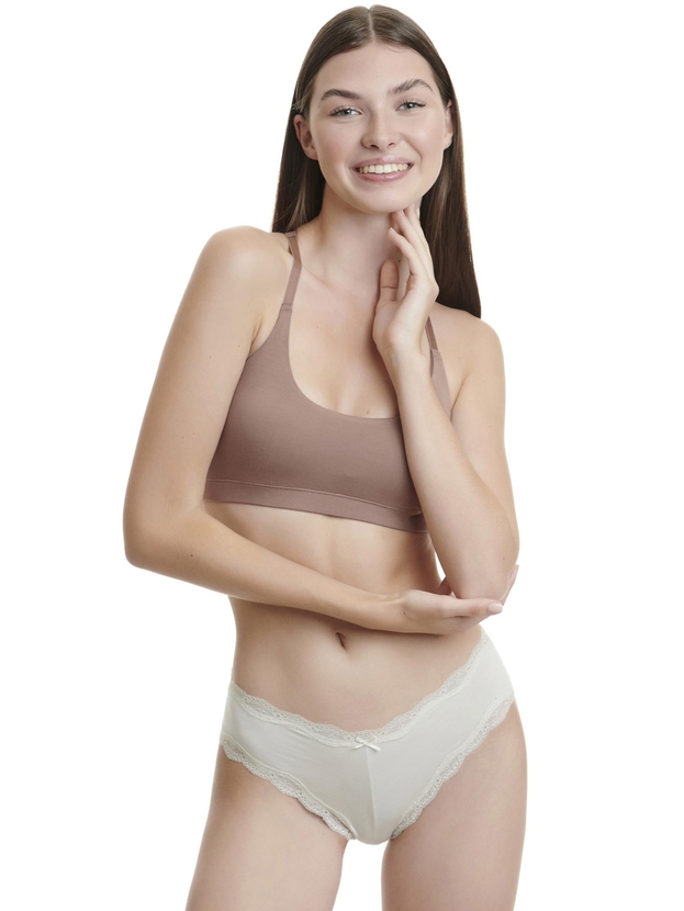 Brazilian σλιπ από bamboo με δαντέλα (2 τμχ.)