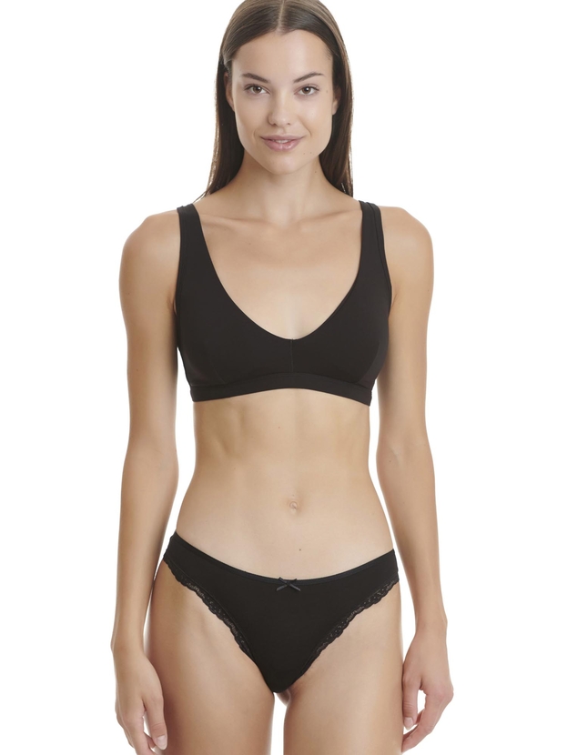 Bamboo Brazilian brief with lace trim (2-pack)