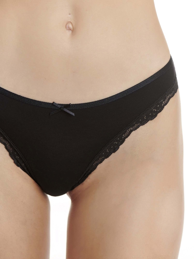 Bamboo Brazilian brief with lace trim (2-pack)