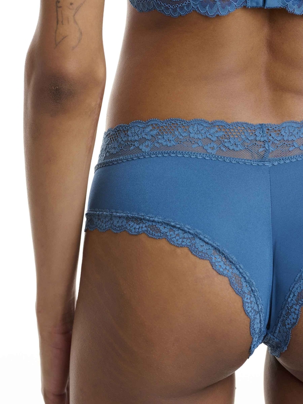 Hipster σλιπ από δαντέλα και microfiber