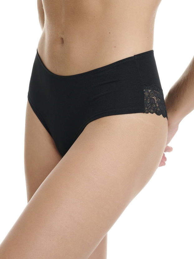 Hipster σλιπ από bamboo με δαντέλα στο τελείωμα