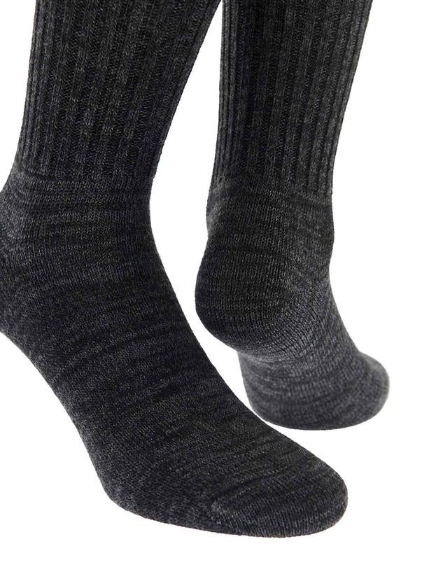 Wool ribbed thermal socks