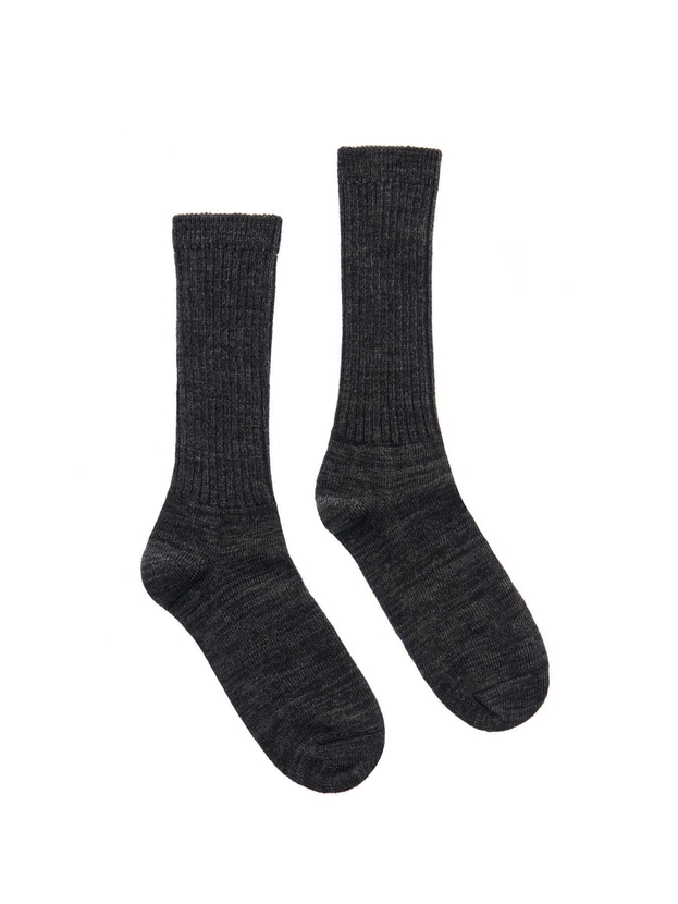 Wool ribbed thermal socks  