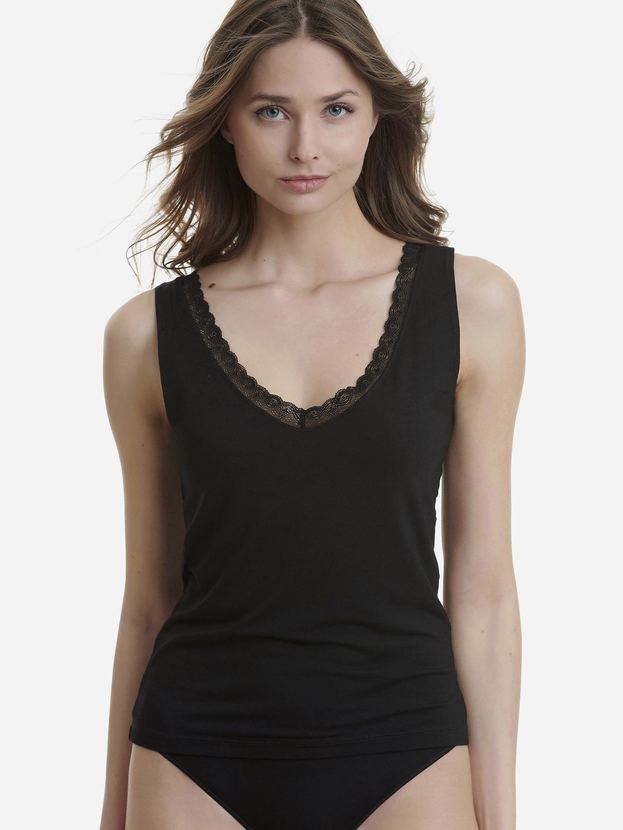 V-neck τοπ από bamboo με δαντέλα