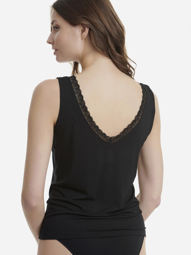 V-neck τοπ από bamboo με δαντέλα