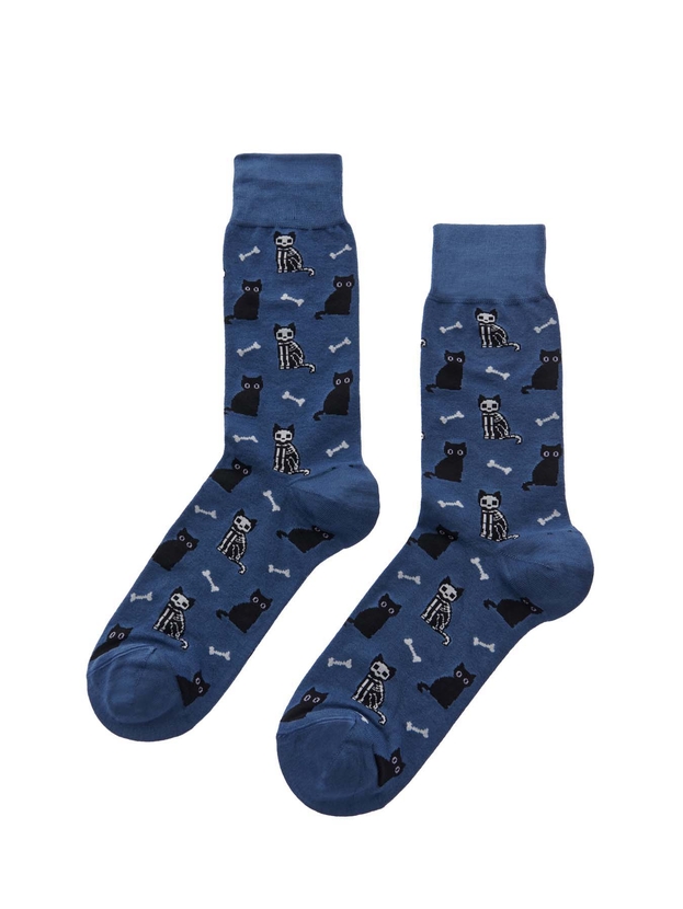 Bamboo cat bones crew socks