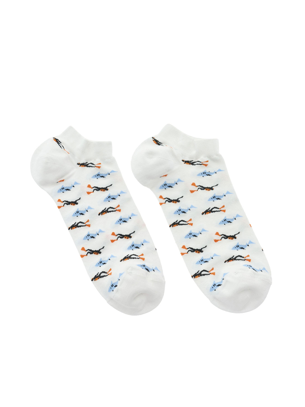 Κοφτές κάλτσες από bamboo με σχέδιο δύτες