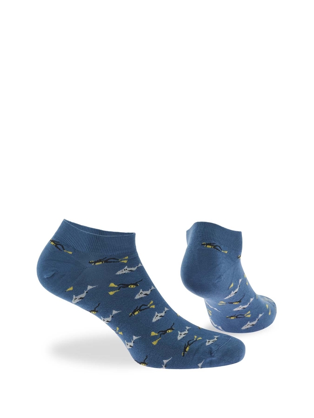 Κοφτές κάλτσες από bamboo με σχέδιο δύτες