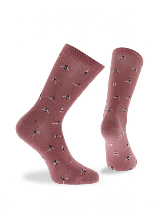 Κάλτσες από bamboo με σχέδιο yoga