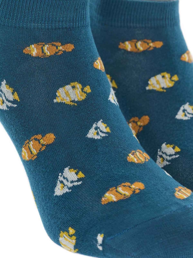 Κοφτές κάλτσες από bamboo με σχέδιο ψάρια